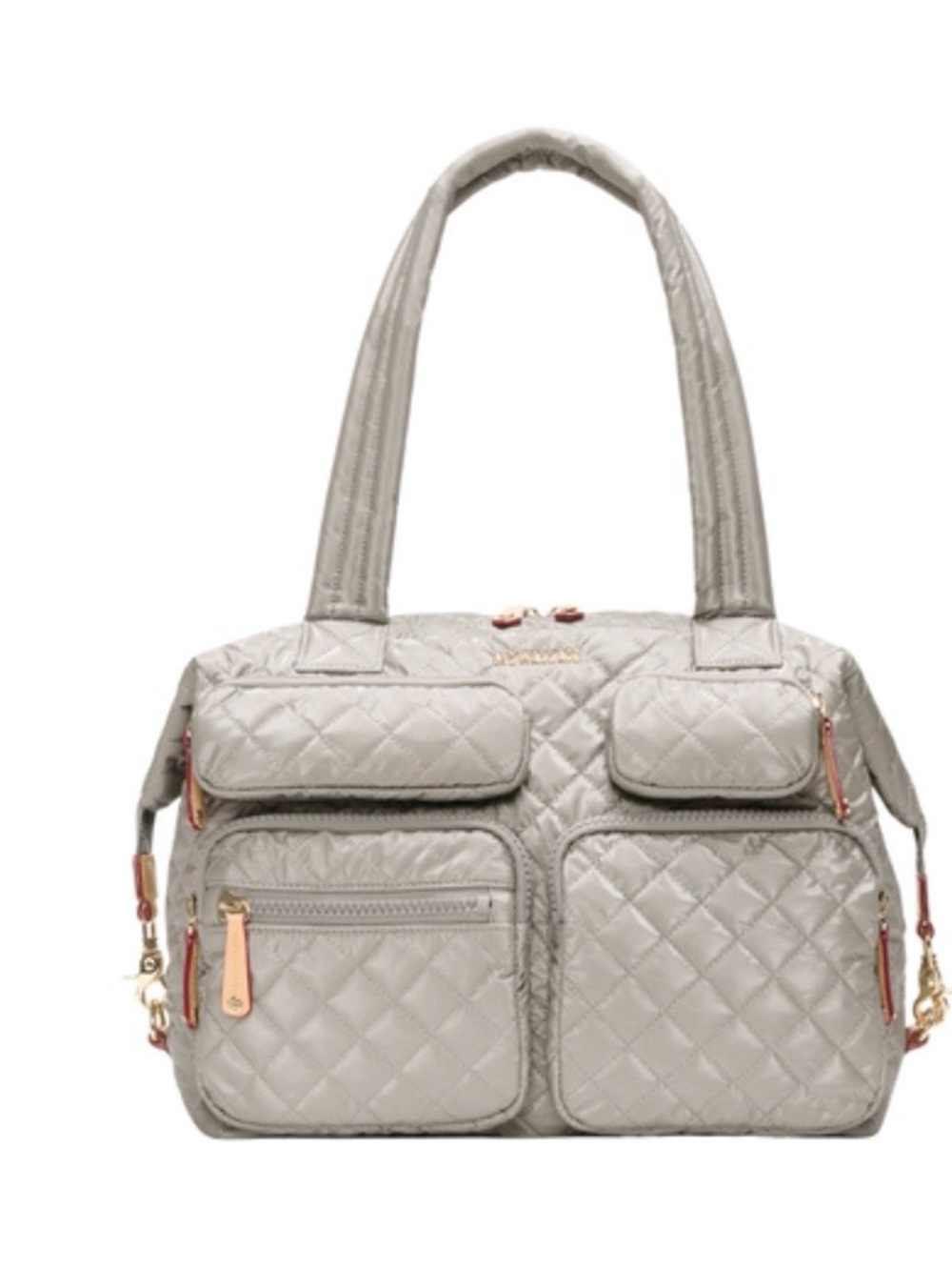 LARGE SUTTON TRAVEL BAG - SABLE PEARL metallic no longer sold in stores  NWT